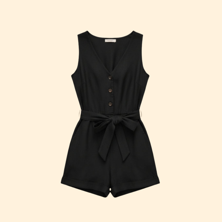 Women’s V-Neck Jumpsuit Tie Waist