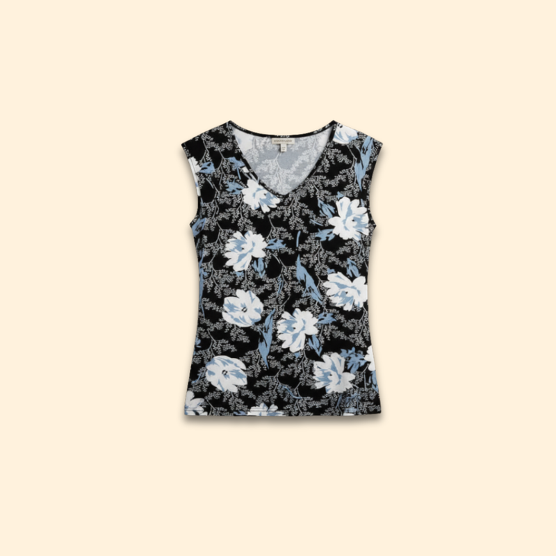 Women’s V-Neck T-Shirt with Floral Print