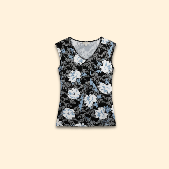 Women’s V-Neck T-Shirt with Floral Print