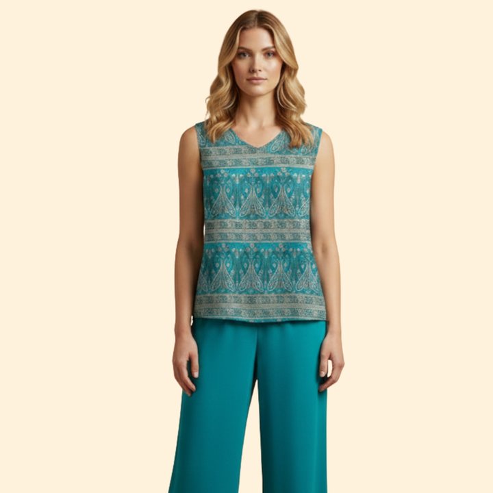 Women’s V-Neck T-Shirt with Floral Print