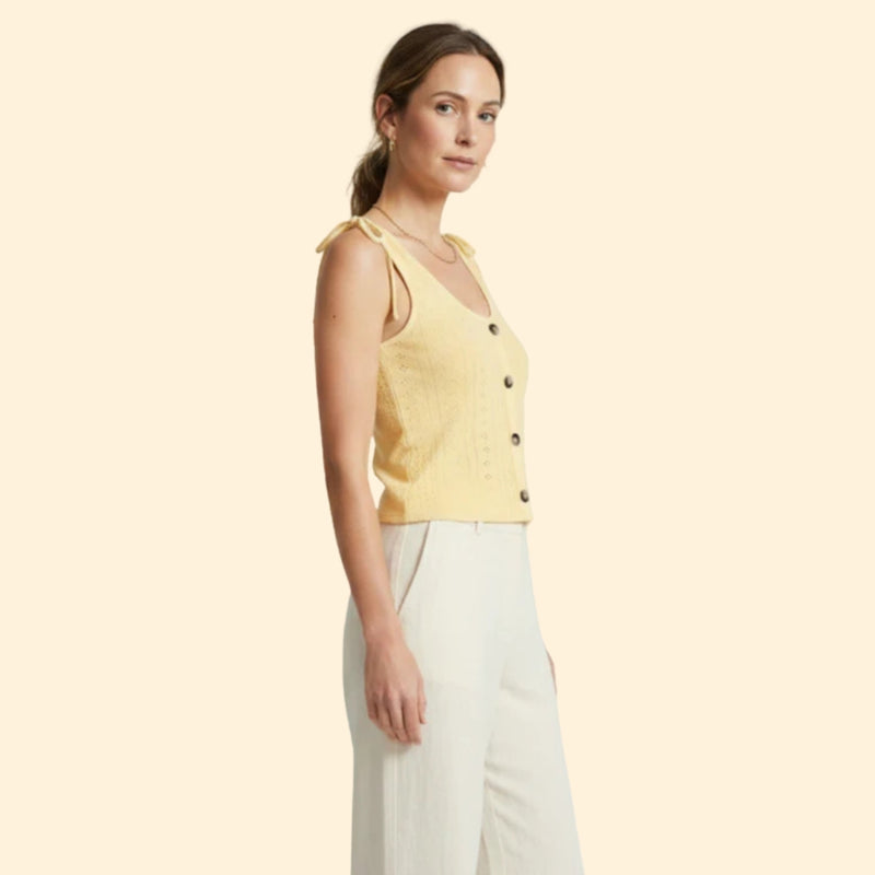 Women’s V-Neck Tank with Button Closure