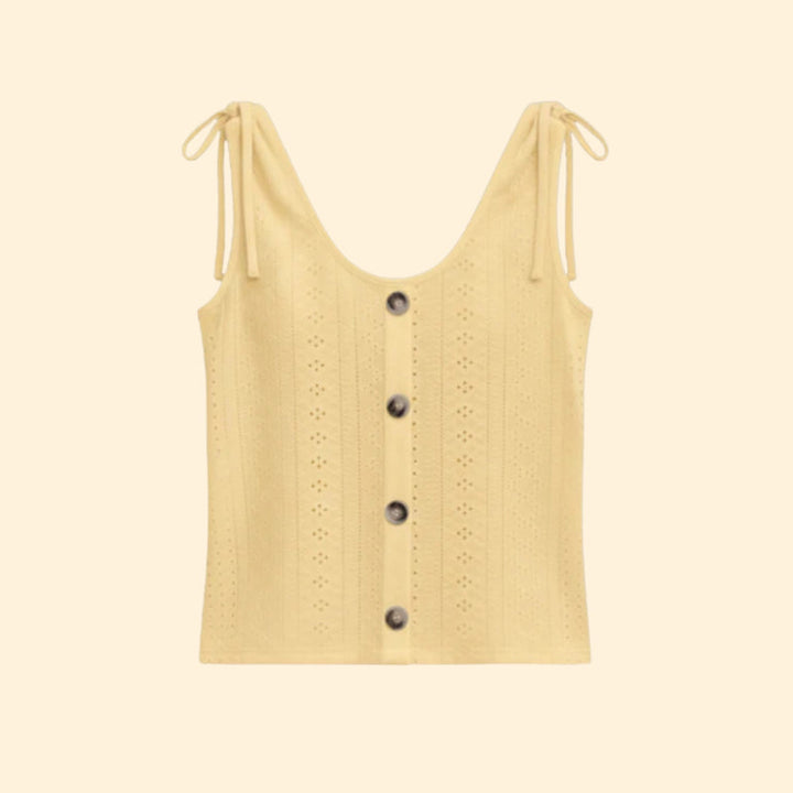 Women’s V-Neck Tank with Button Closure