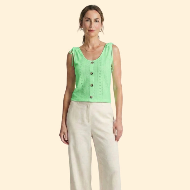 Women’s V-Neck Tank with Button Closure