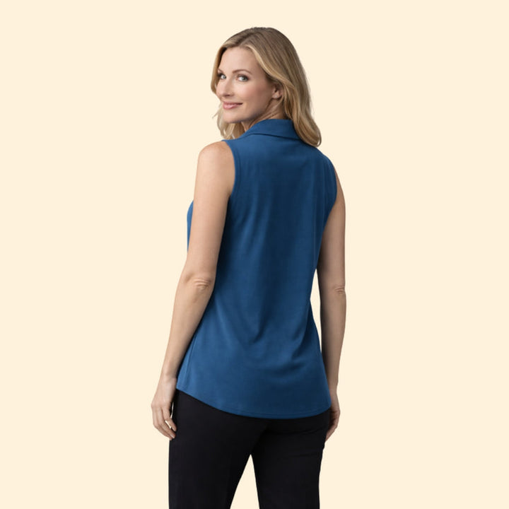Women’s V-Neck Top with Collared Neckline