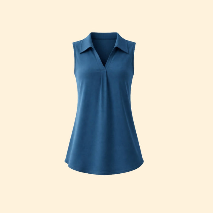 Women’s V-Neck Top with Collared Neckline