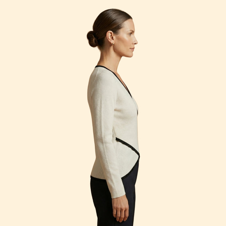 Women’s V-Neck Top with Contrast Edging