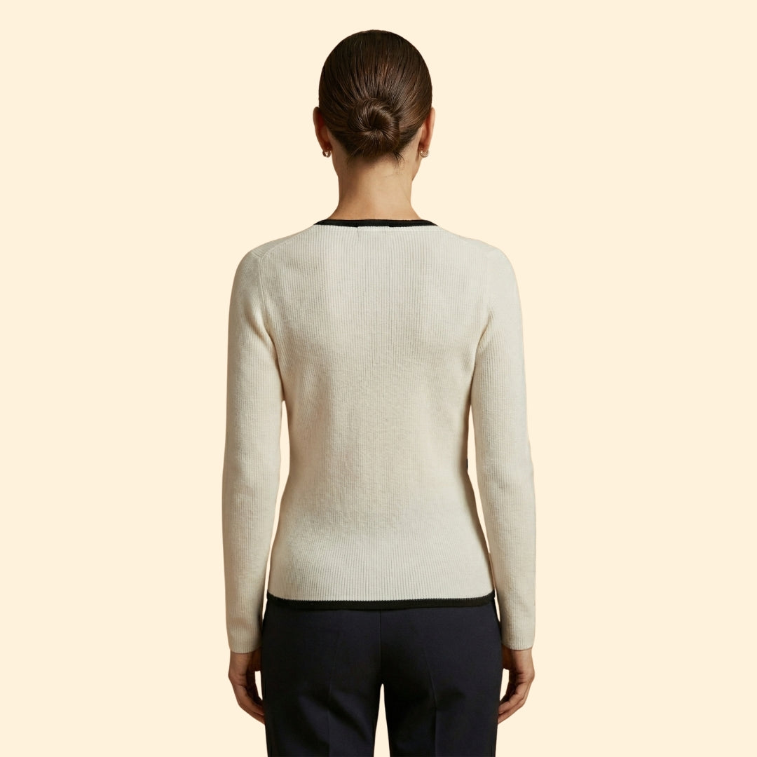 Women’s V-Neck Top with Contrast Edging