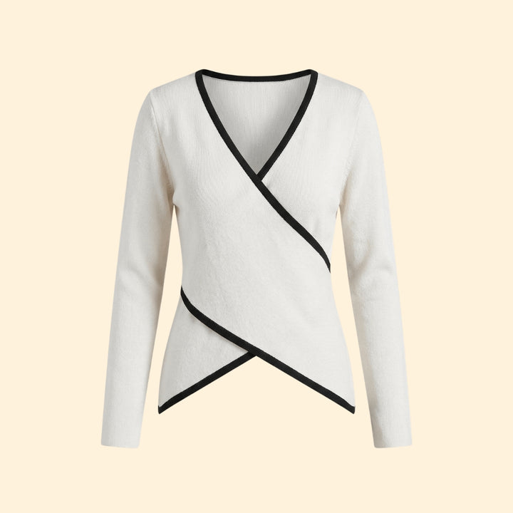 Women’s V-Neck Top with Contrast Edging