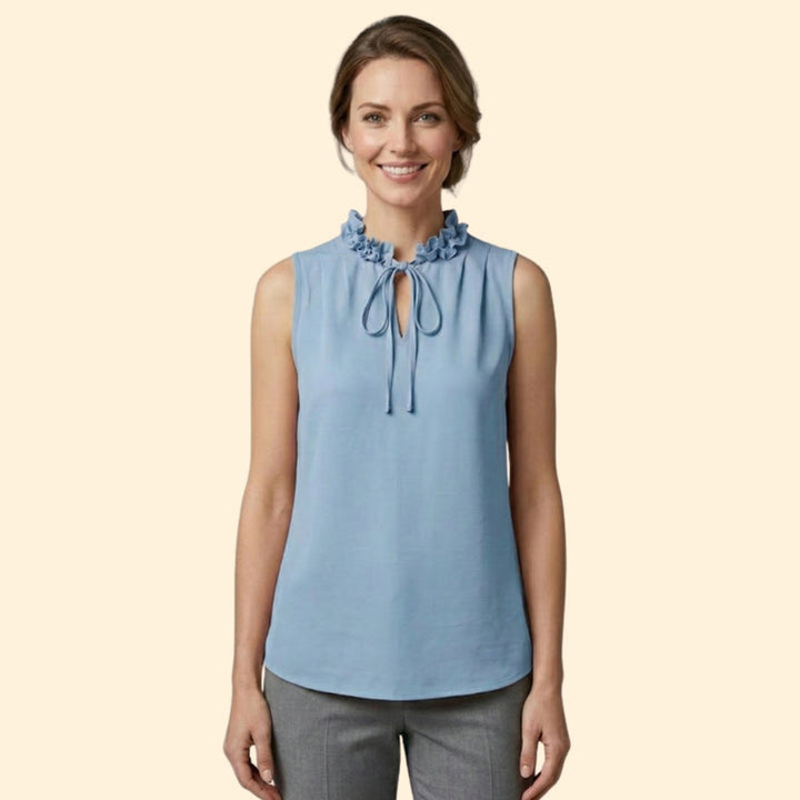 Women's V-Neck Top with Drawstring Detail