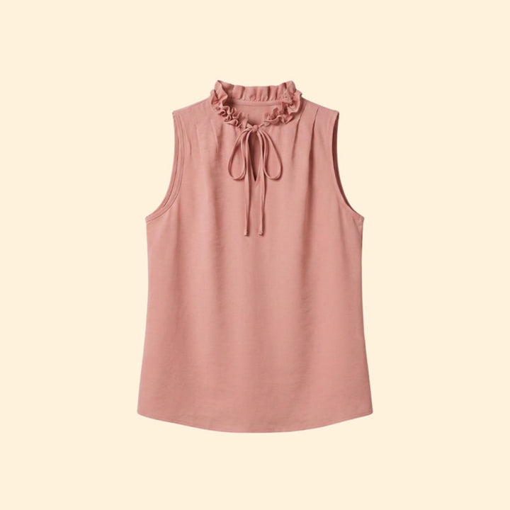Women's V-Neck Top with Drawstring Detail