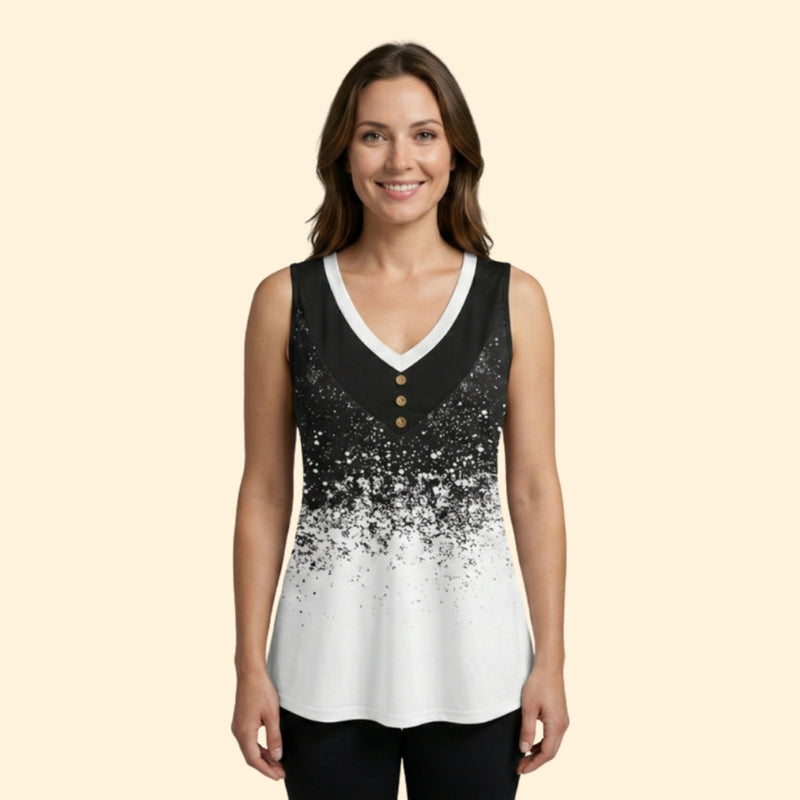 Women’s V-Neck Top with Gradient Effect