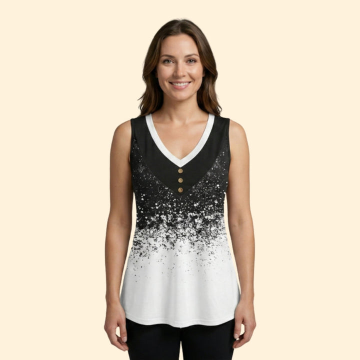 Women’s V-Neck Top with Gradient Effect