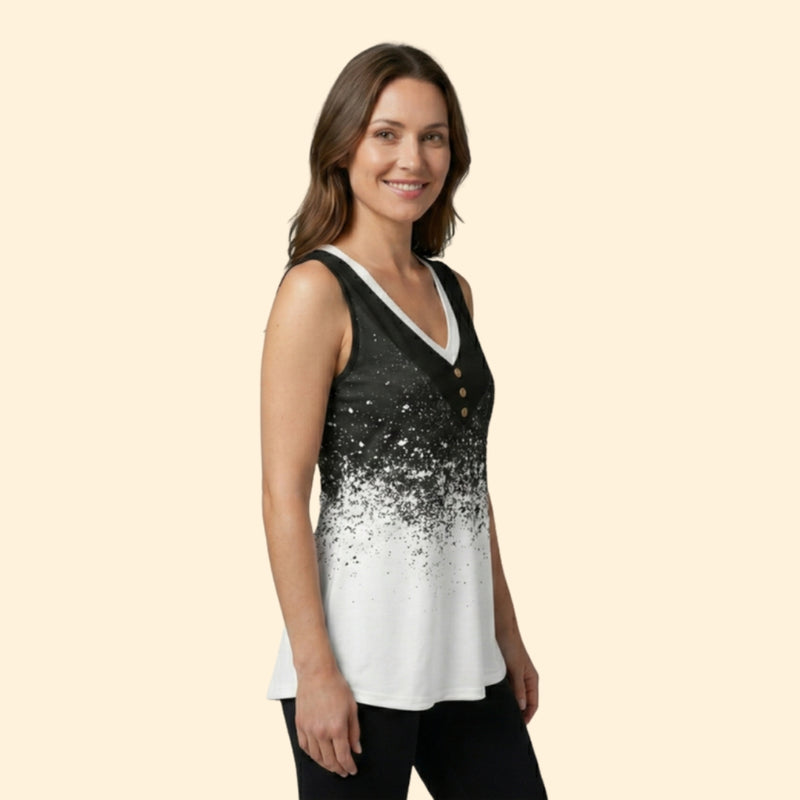 Women’s V-Neck Top with Gradient Effect