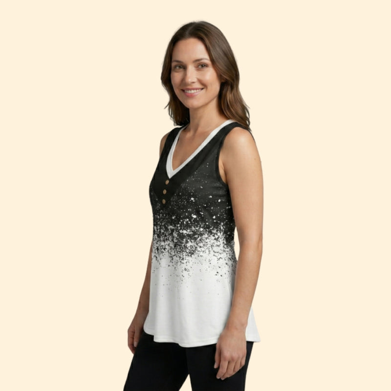 Women’s V-Neck Top with Gradient Effect