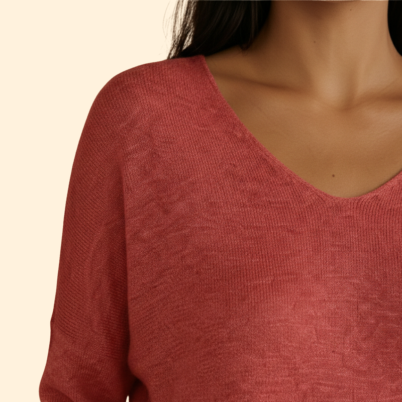 Women’s V-Neck Top with Loose Fit