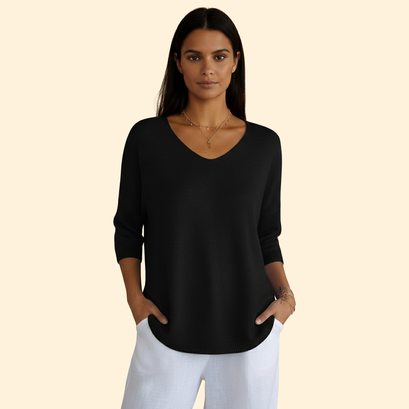 Women’s V-Neck Top with Loose Fit