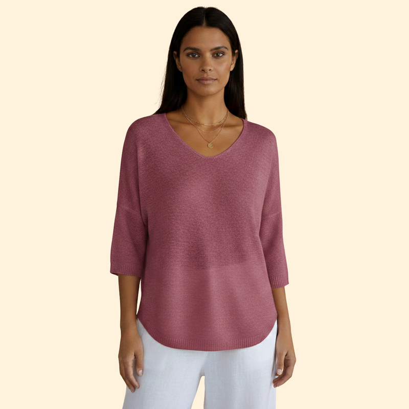 Women’s V-Neck Top with Loose Fit