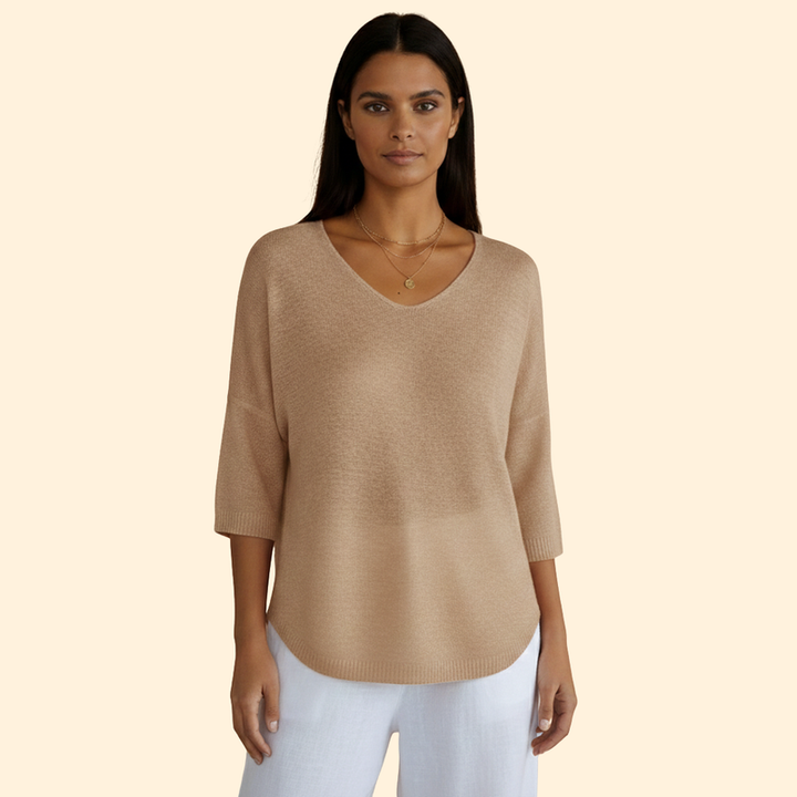 Women’s V-Neck Top with Loose Fit