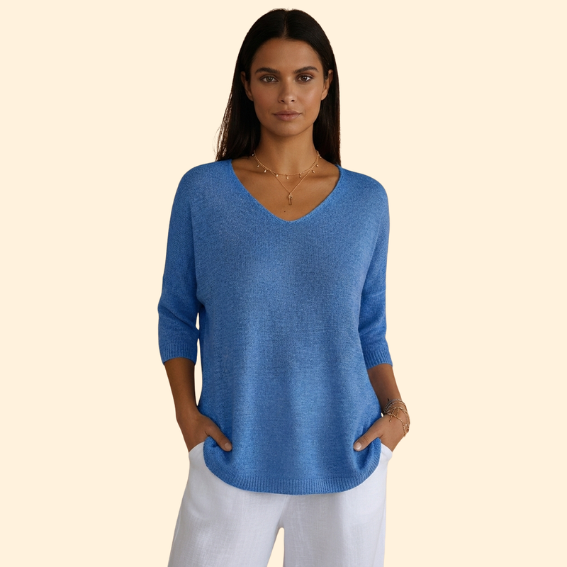 Women’s V-Neck Top with Loose Fit