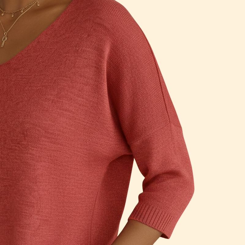 Women’s V-Neck Top with Loose Fit