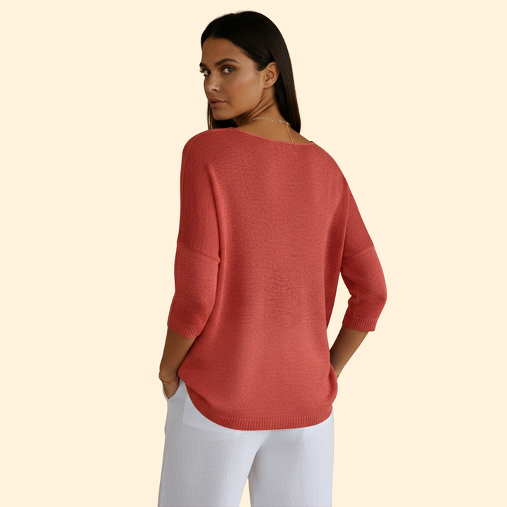 Women’s V-Neck Top with Loose Fit