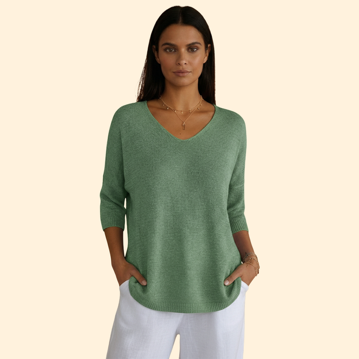 Women’s V-Neck Top with Loose Fit