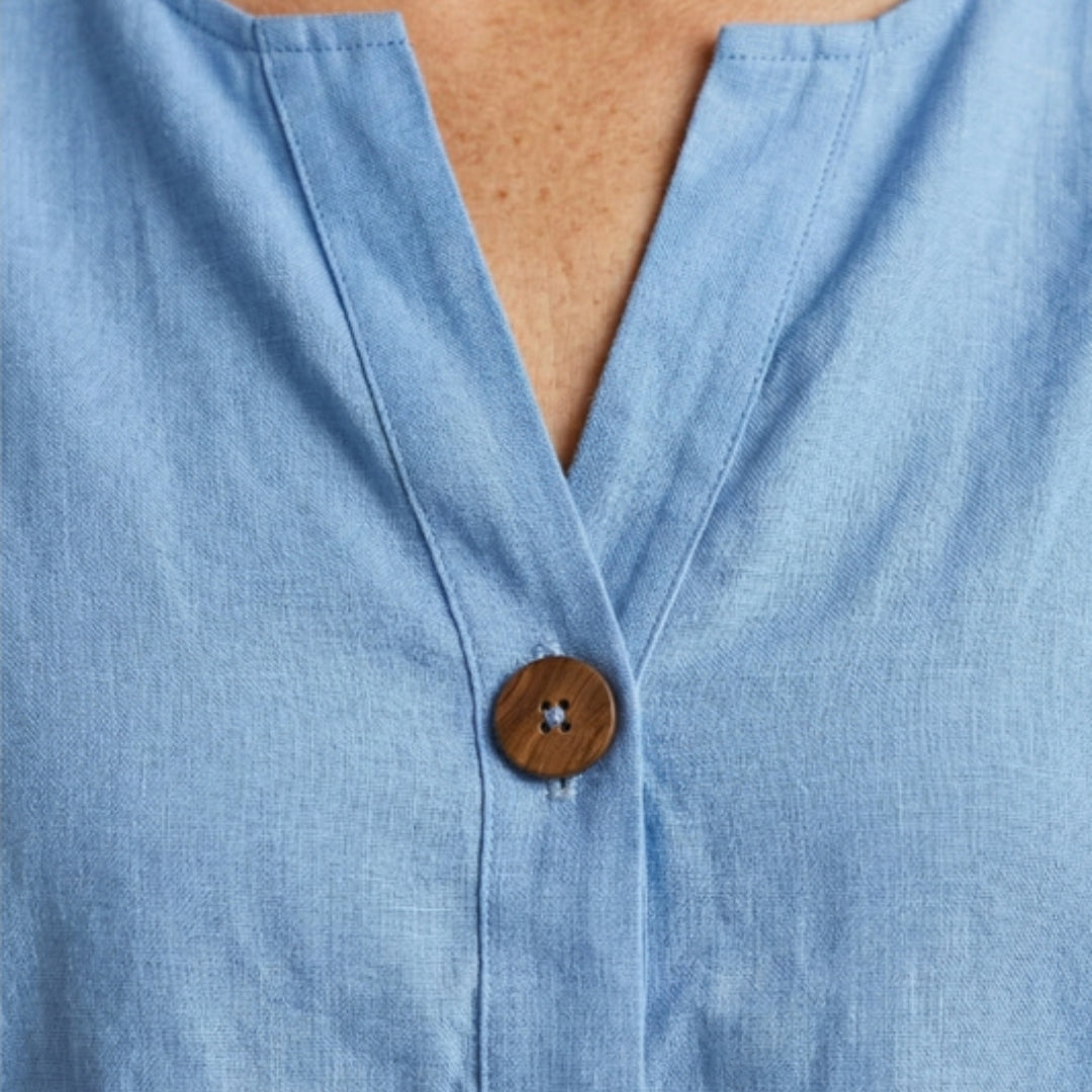 Women’s V-Neck Top with Rolled Sleeves