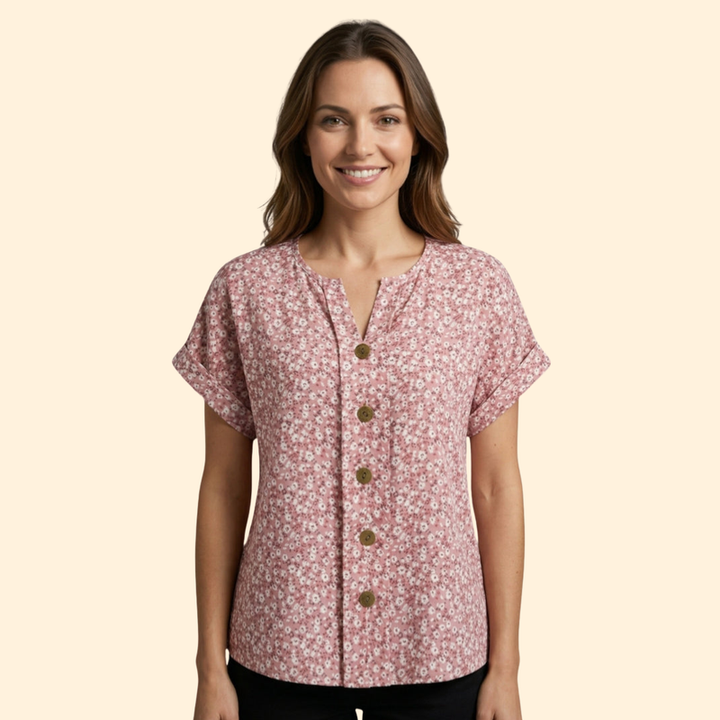 Women’s V-Neck Top with Short Sleeves