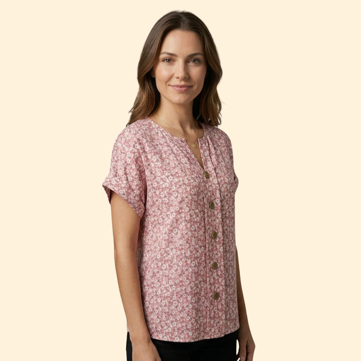 Women’s V-Neck Top with Short Sleeves