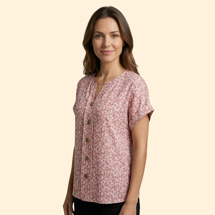 Women’s V-Neck Top with Short Sleeves