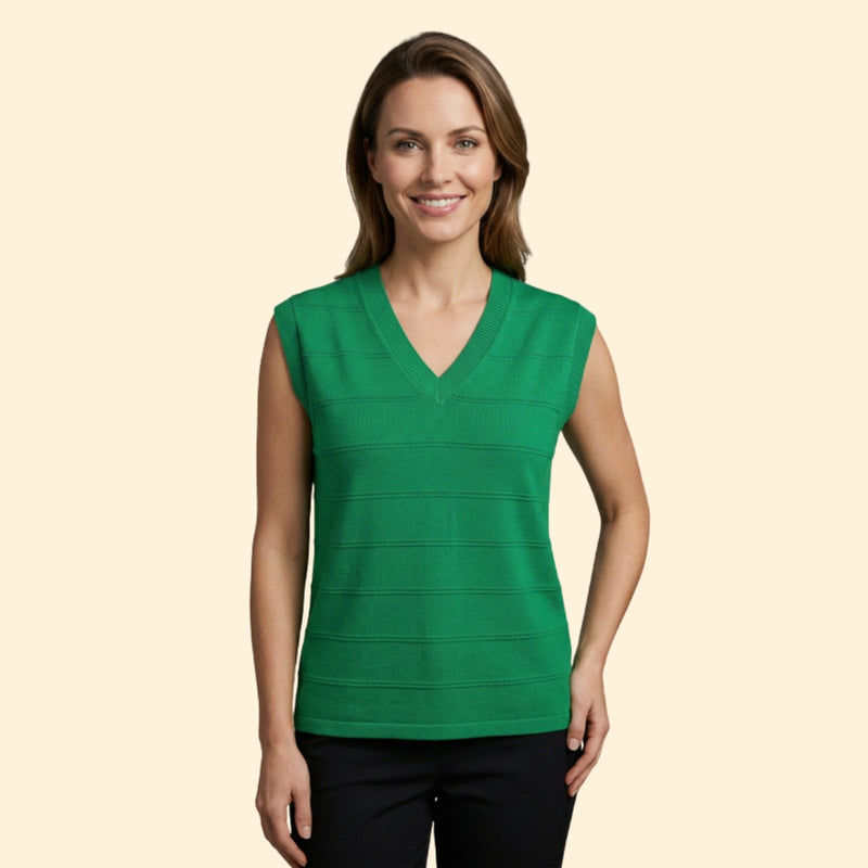 Women’s V-Neck Top with Striped Design