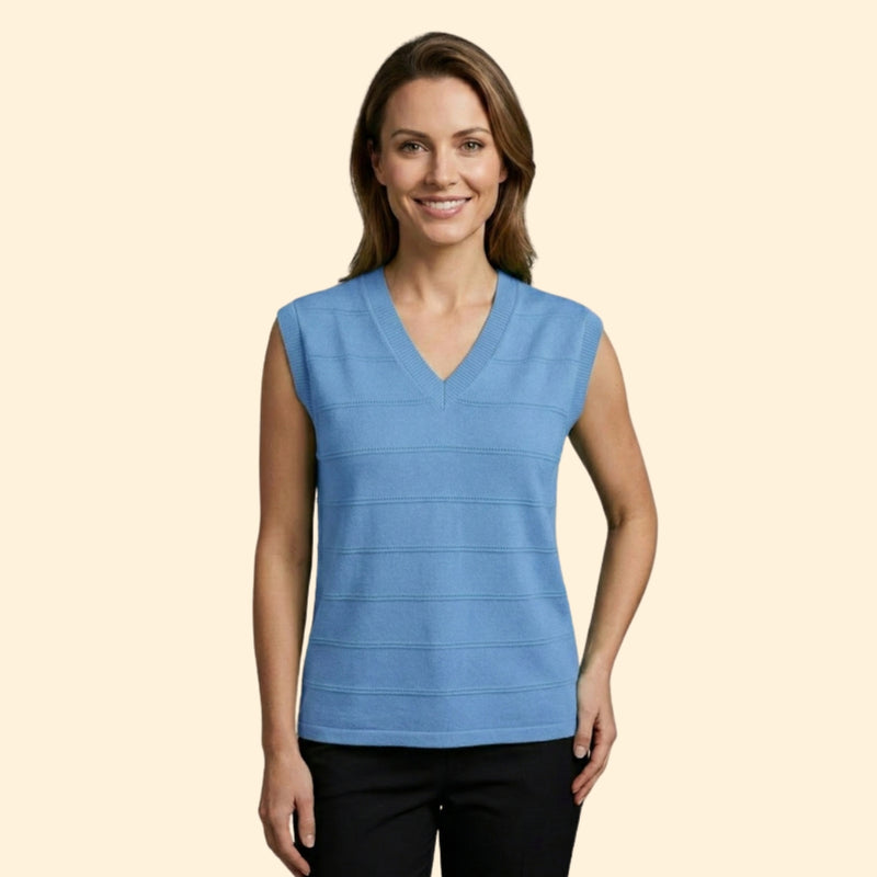 Women’s V-Neck Top with Striped Design