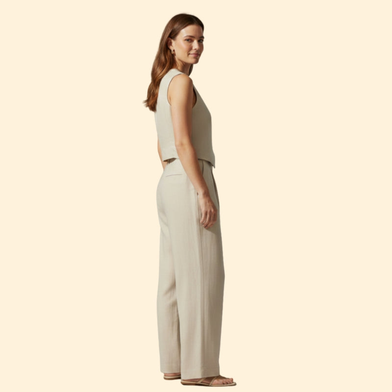 Women’s V-Neck Vest and Wide-Leg Pants Set