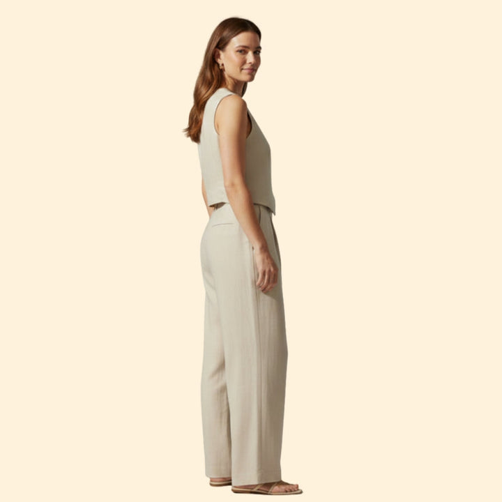 Women’s V-Neck Vest and Wide-Leg Pants Set