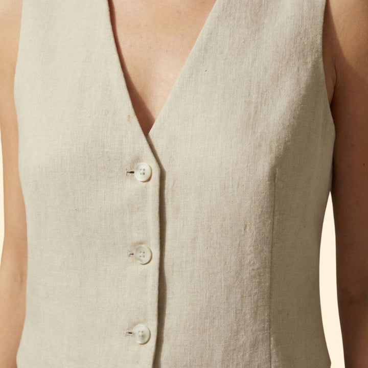 Women’s V-Neck Vest and Wide-Leg Pants Set