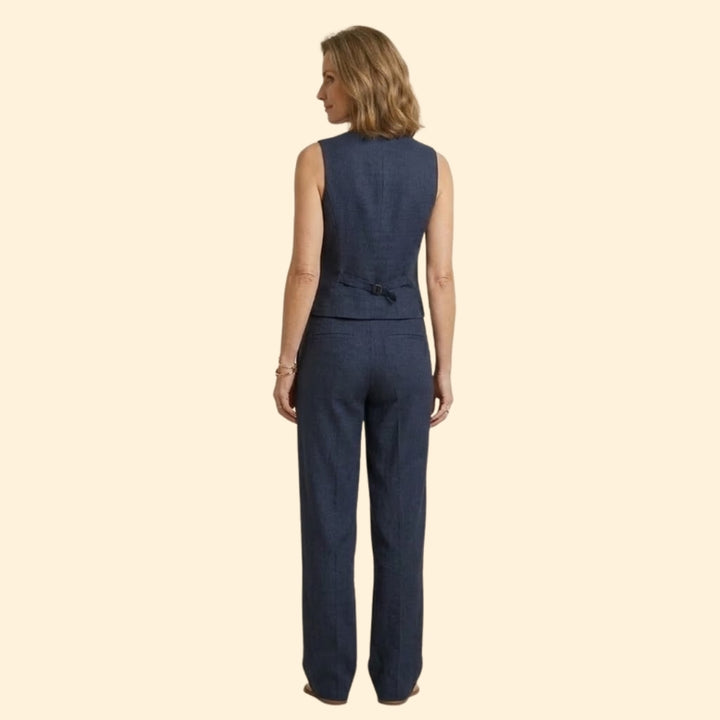 Women’s V-Neck Vest with High-Waist Trousers