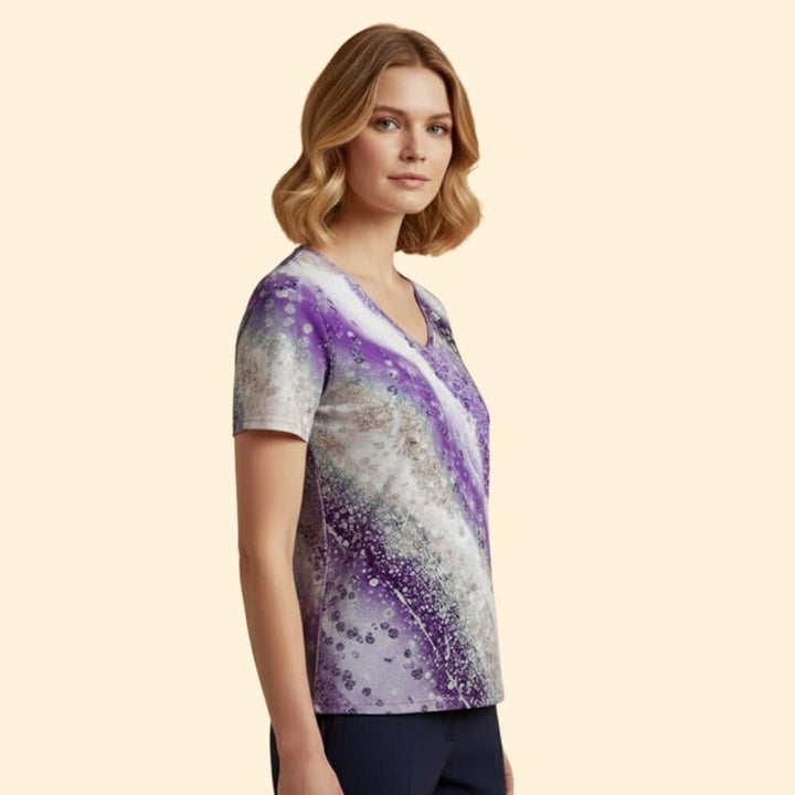 Women’s V-neck T-shirt with Gradient Print