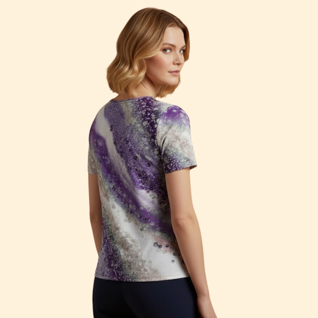 Women’s V-neck T-shirt with Gradient Print