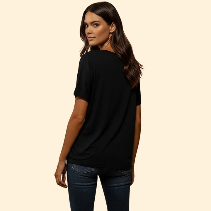 Women’s V-neck T-shirt with Lace Detail