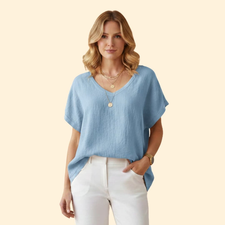 Women’s V-neck T-shirt with Loose Fit