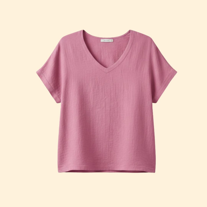 Women’s V-neck T-shirt with Loose Fit