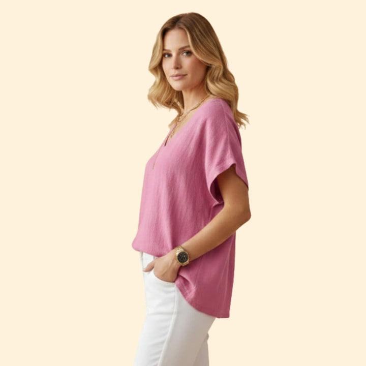 Women’s V-neck T-shirt with Loose Fit