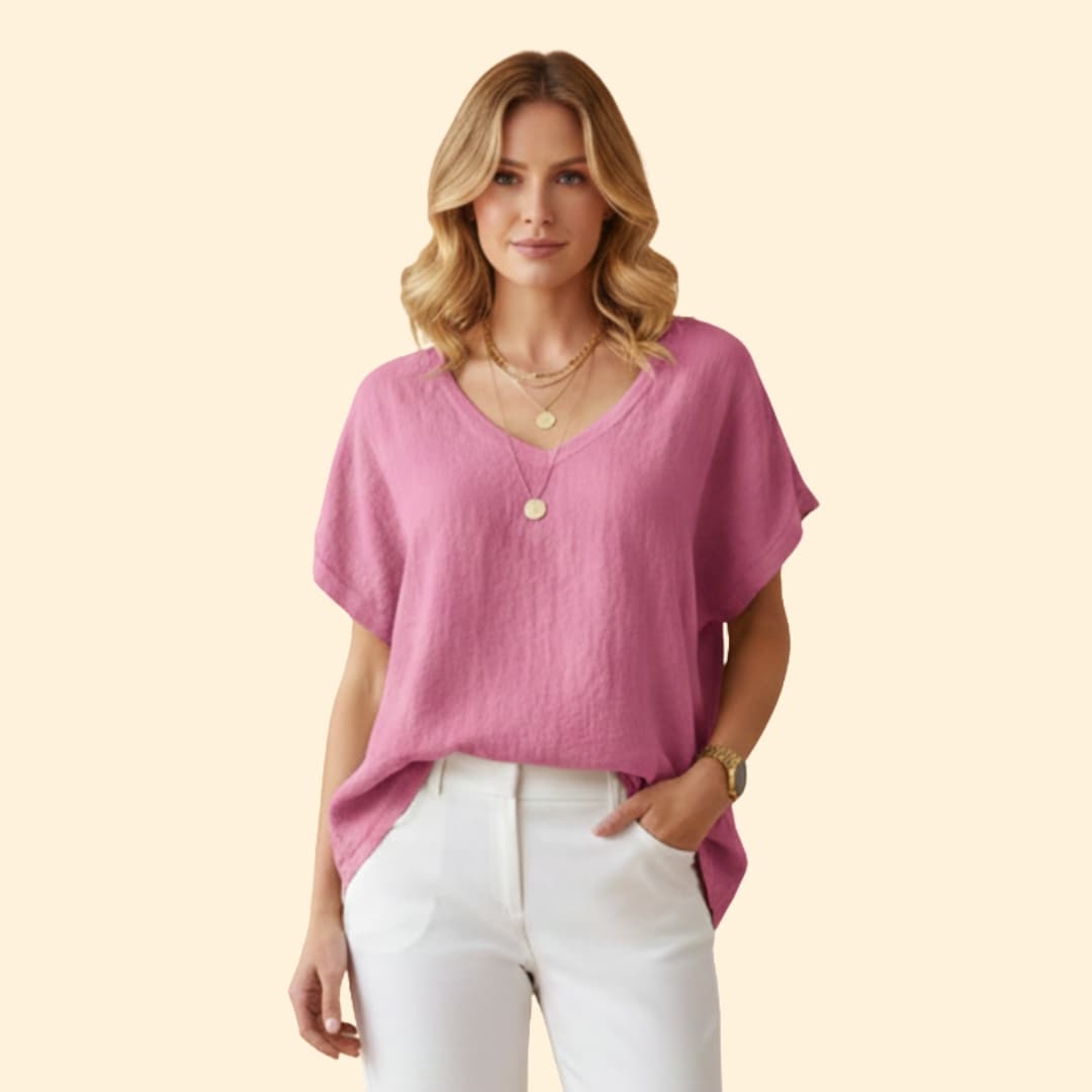 Women’s V-neck T-shirt with Loose Fit
