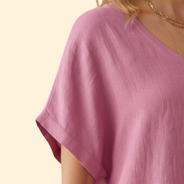 Women’s V-neck T-shirt with Loose Fit