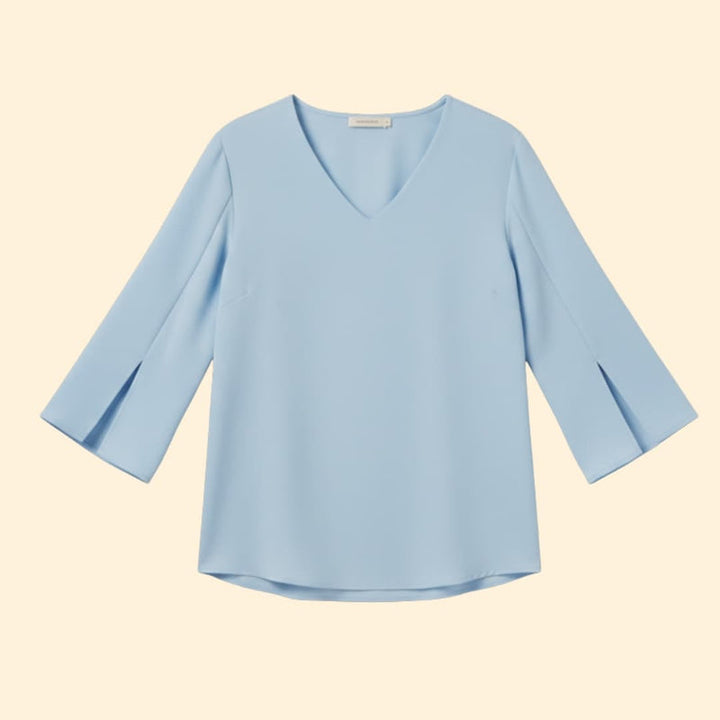 Women’s V Neck Blouse with Three Quarter Sleeves