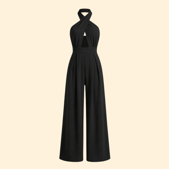 Women’s V Neck Jumpsuit Wide Leg Fit