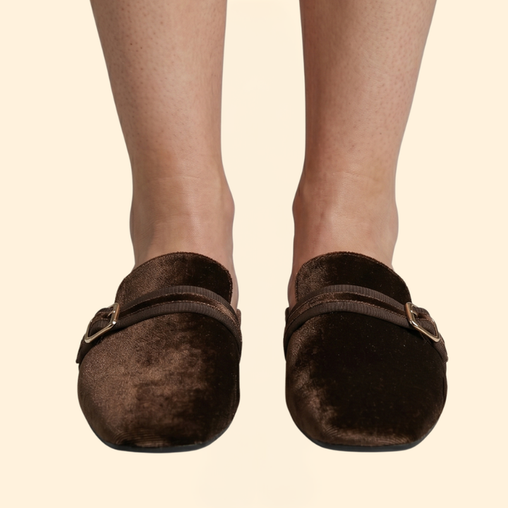 Women’s Velvet Slippers with Buckle