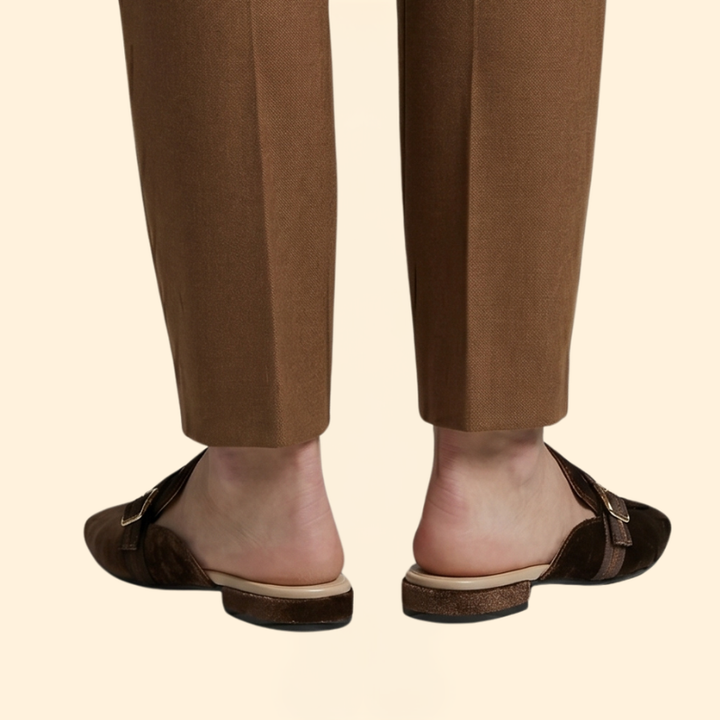 Women’s Velvet Slippers with Buckle