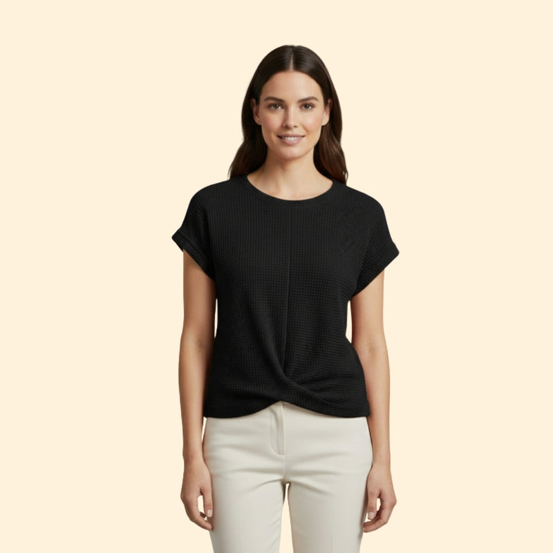 Women’s Waffle Knit Tee with Short Sleeves