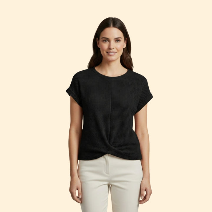 Women’s Waffle Knit Tee with Short Sleeves